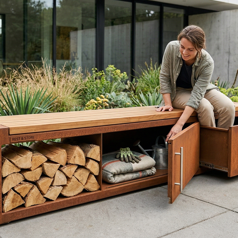 Bancă depozitare exterior Cubiq BenchStore